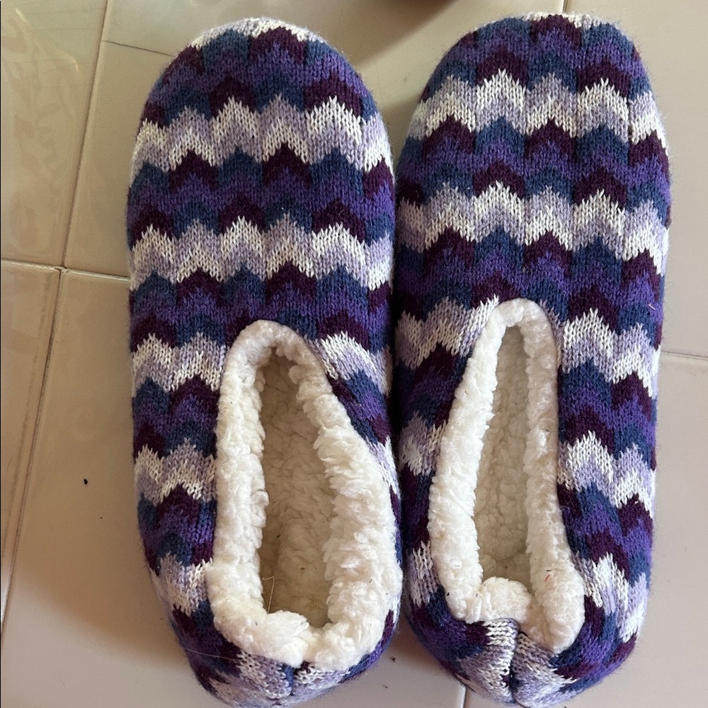 Cozy Purple and White Women's Slippers